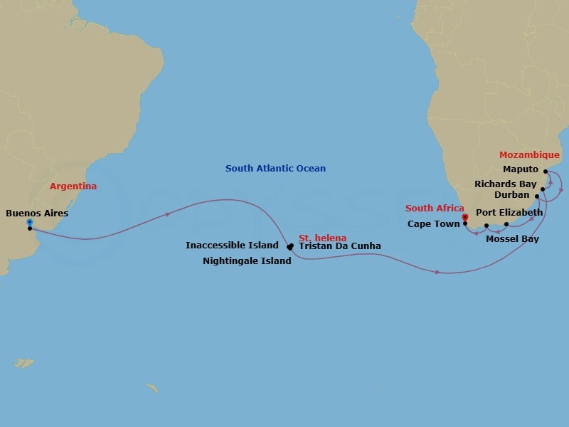 Itinerary map