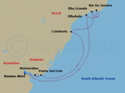 Itinerary map