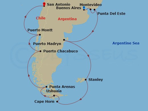 Itinerary map