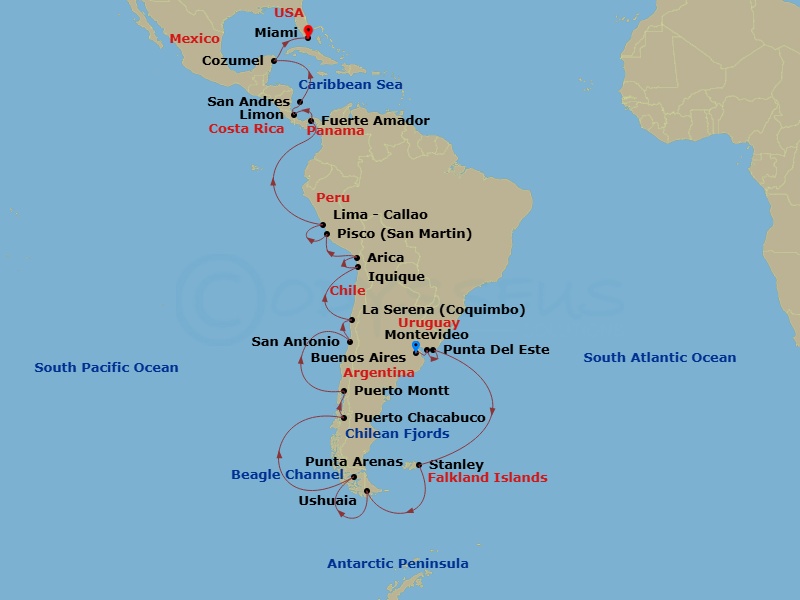 Itinerary map