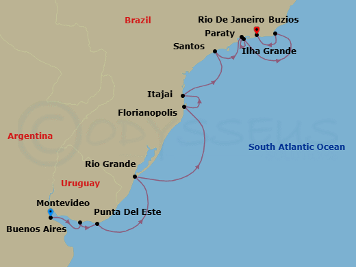 Itinerary map
