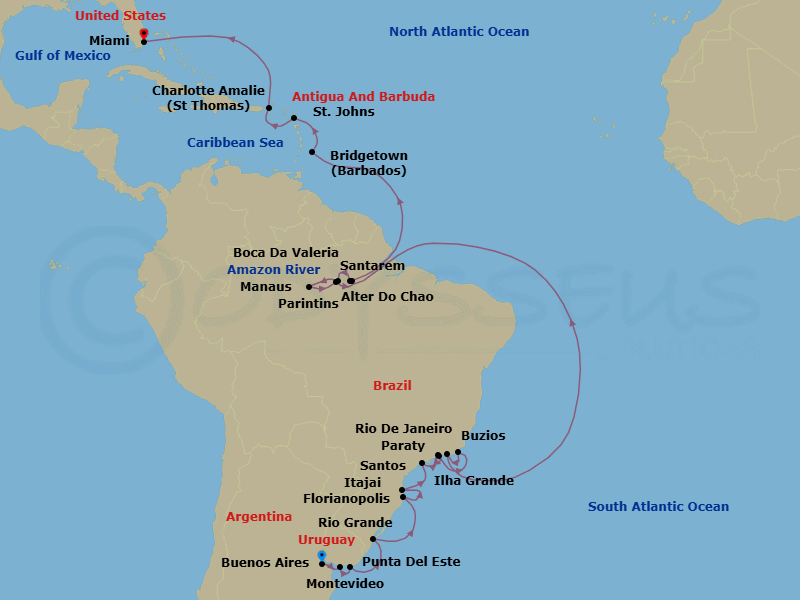 Itinerary map