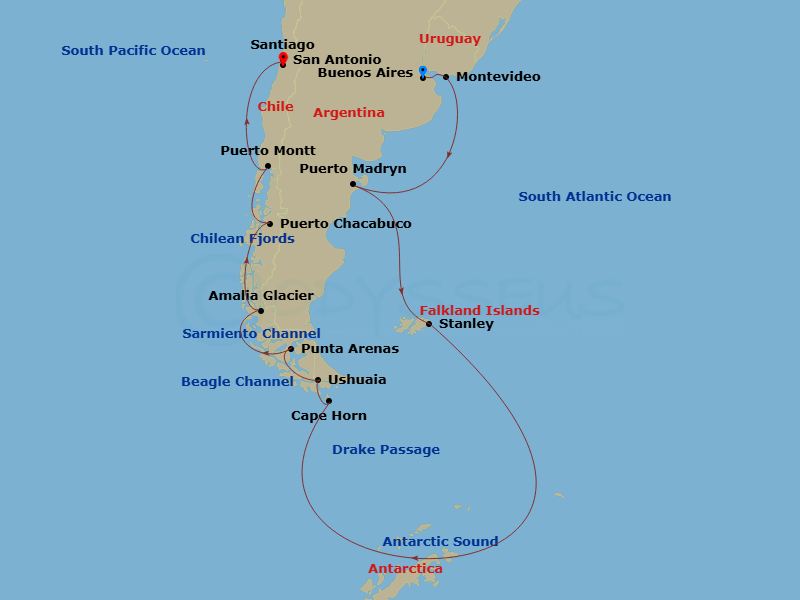 Itinerary map