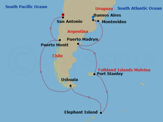 Itinerary map