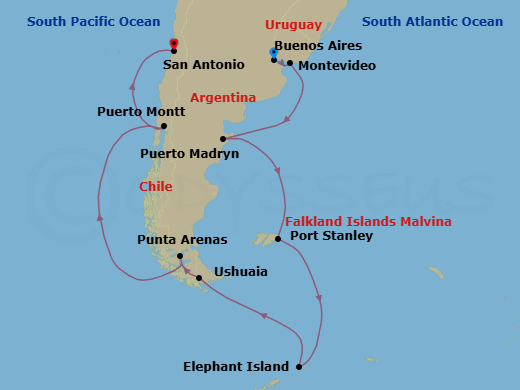 Itinerary map