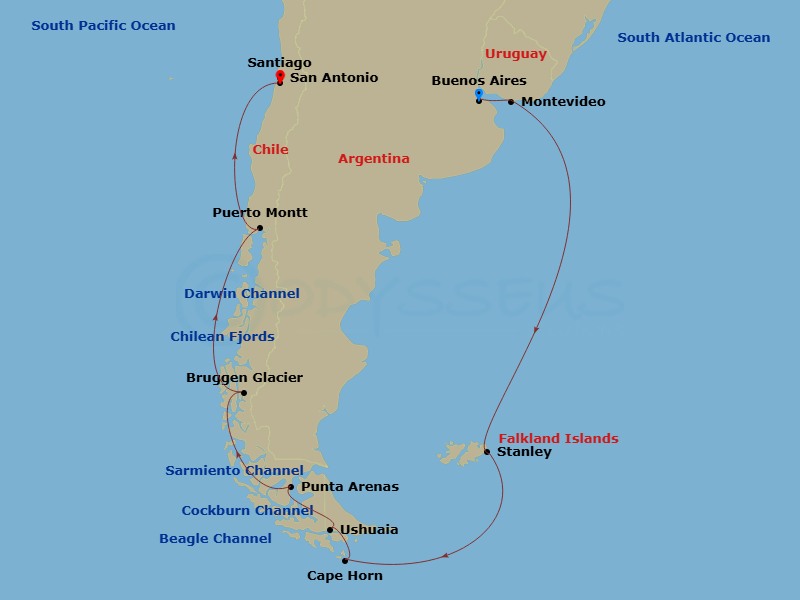 Itinerary map