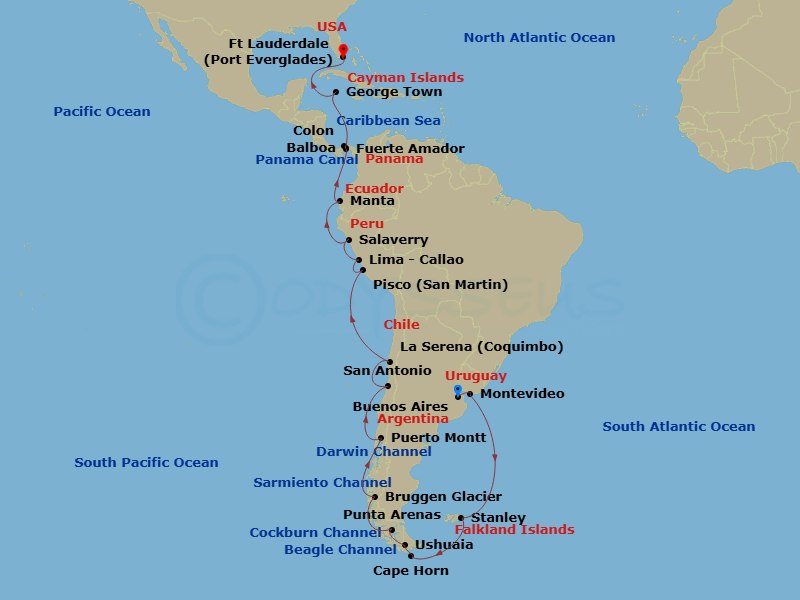 Itinerary map