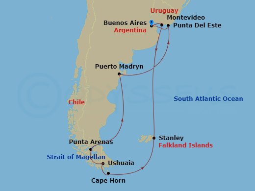 Itinerary map