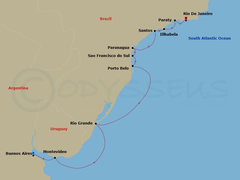 Itinerary map