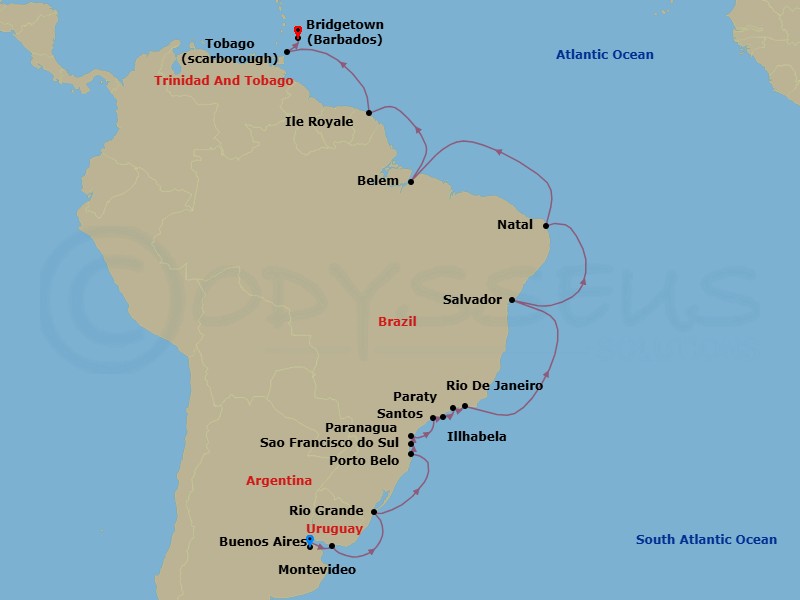 Itinerary map