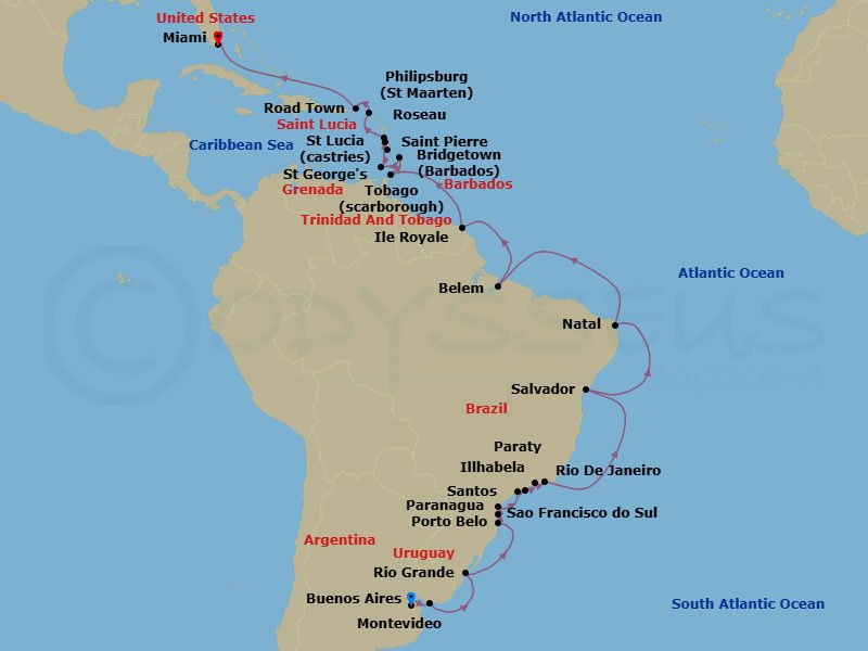 Itinerary map