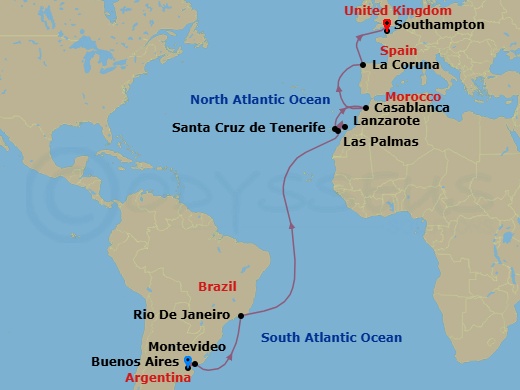 Itinerary map