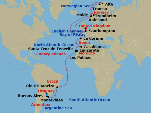 Itinerary map