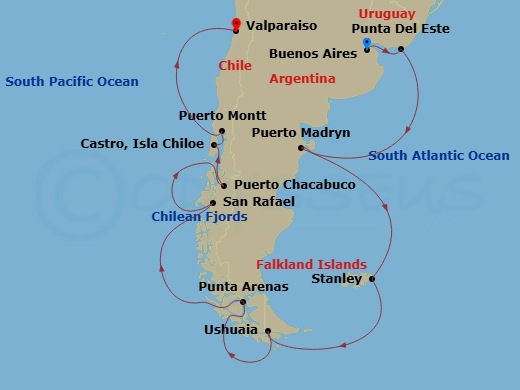 Itinerary map