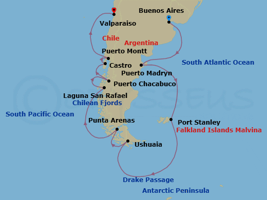 Itinerary map