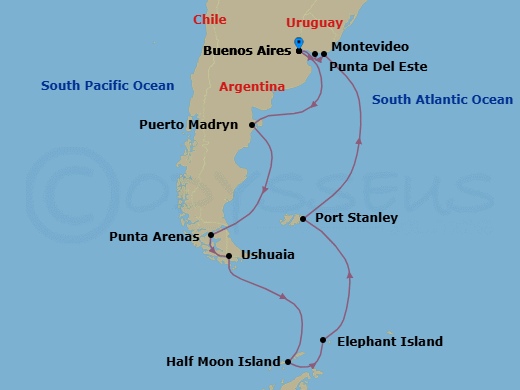 Itinerary map
