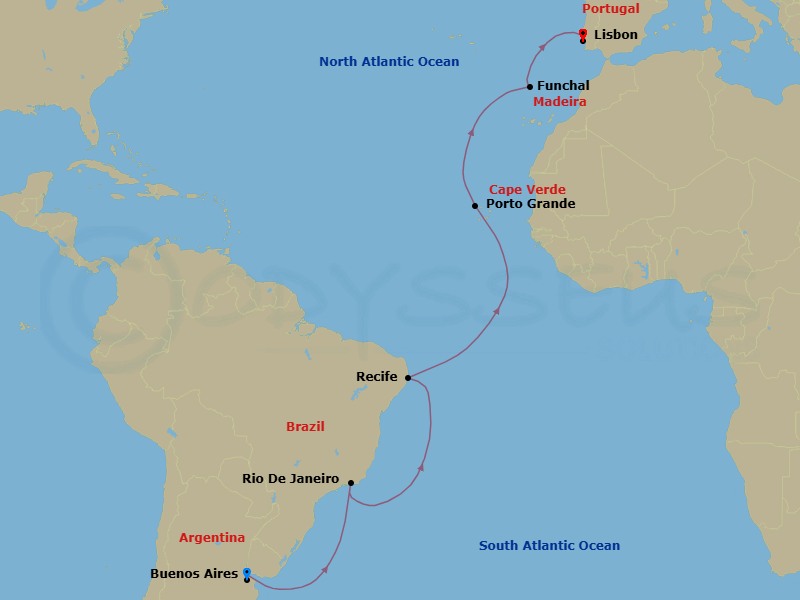 Itinerary map