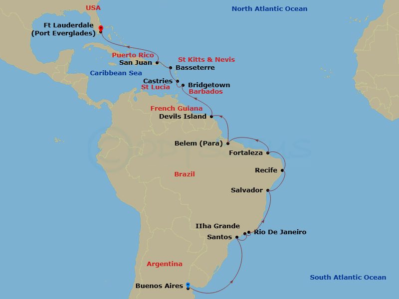 Itinerary map