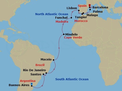 Itinerary map