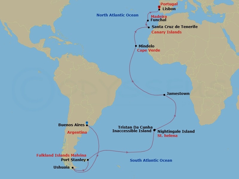 Itinerary map