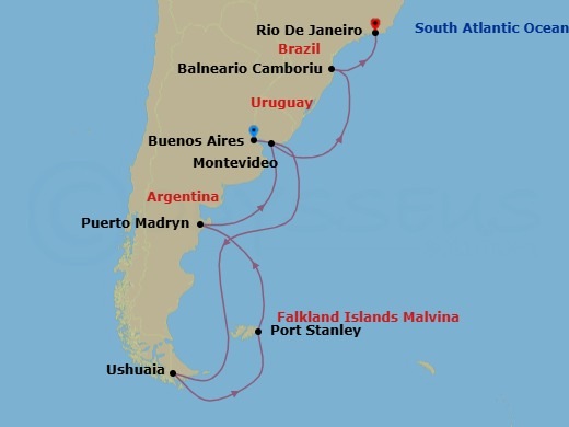 Itinerary map