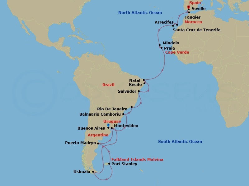 Itinerary map