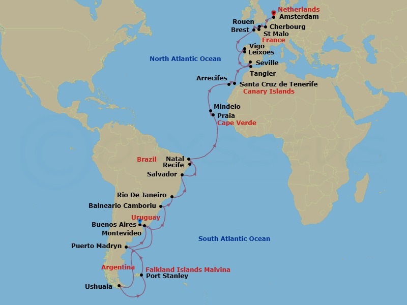 Itinerary map