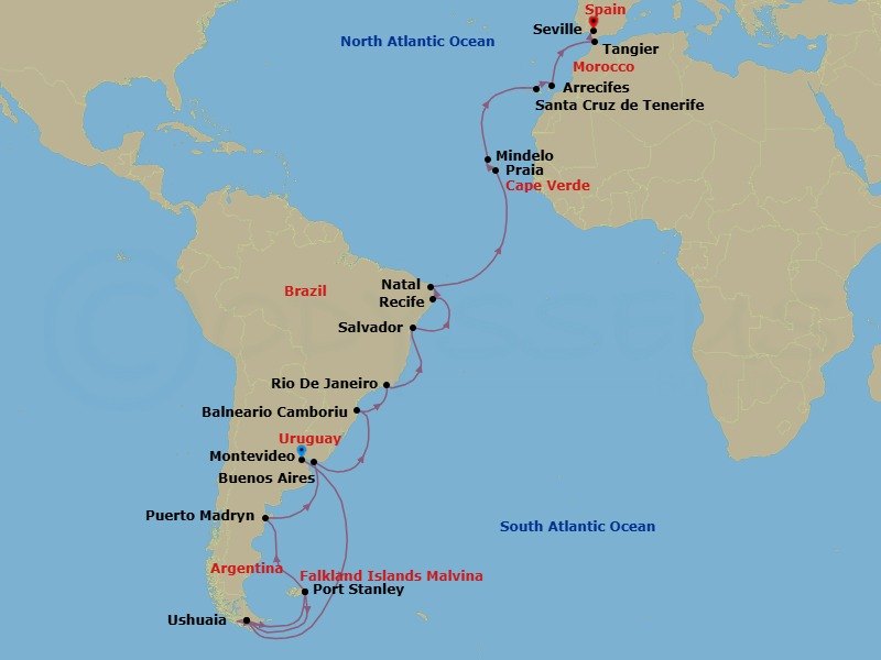 Itinerary map