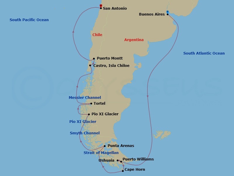 Itinerary map