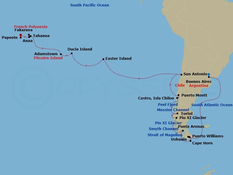 Itinerary map