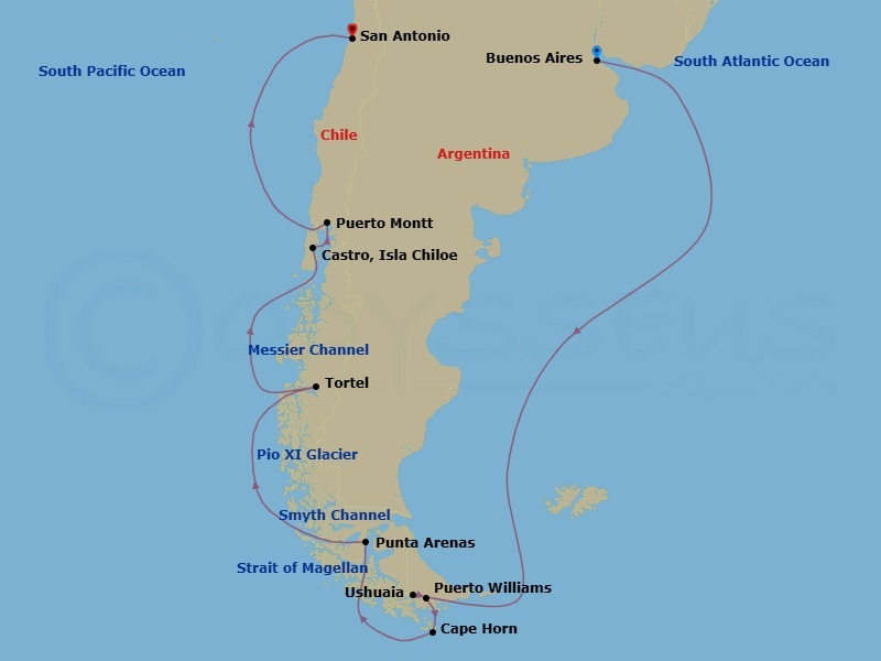 Itinerary map