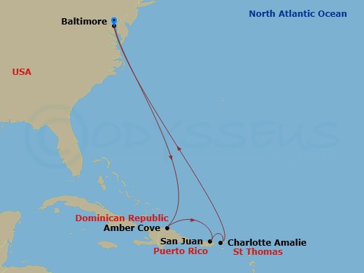 Itinerary map