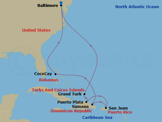 Itinerary map