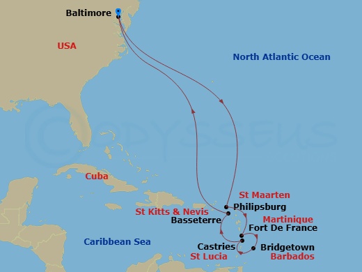 Itinerary map