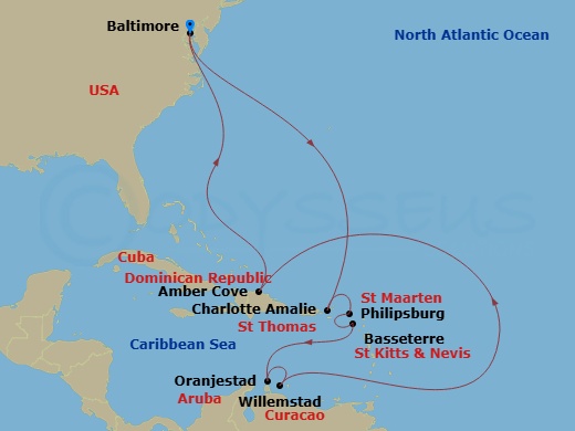 Itinerary map