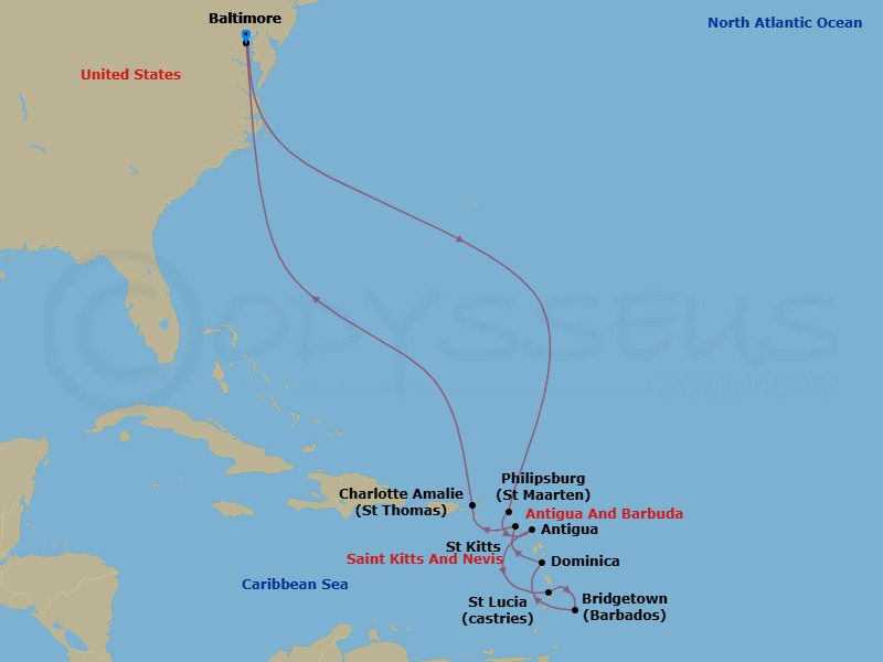 Itinerary map