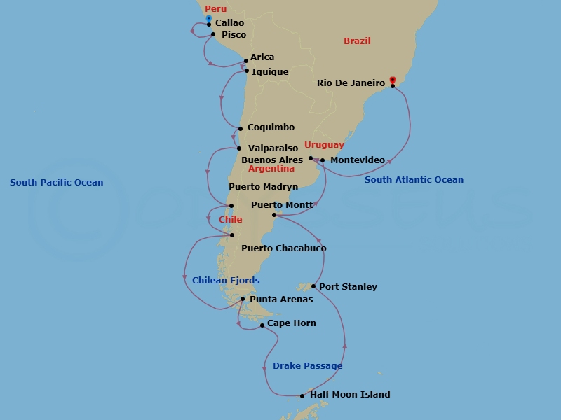 Itinerary map