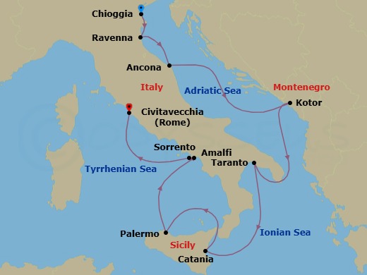 Itinerary map