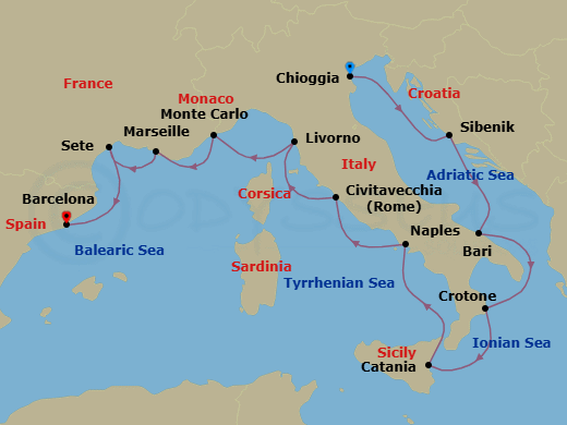 Itinerary map