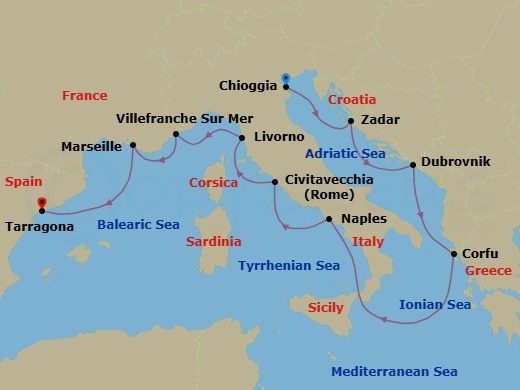 Itinerary map
