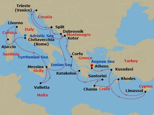 Itinerary map