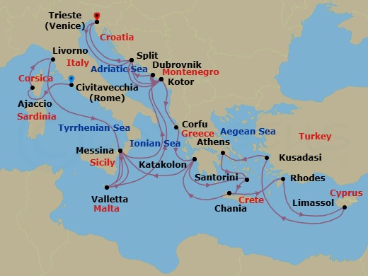 Itinerary map