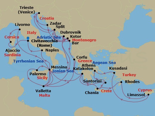 Itinerary map