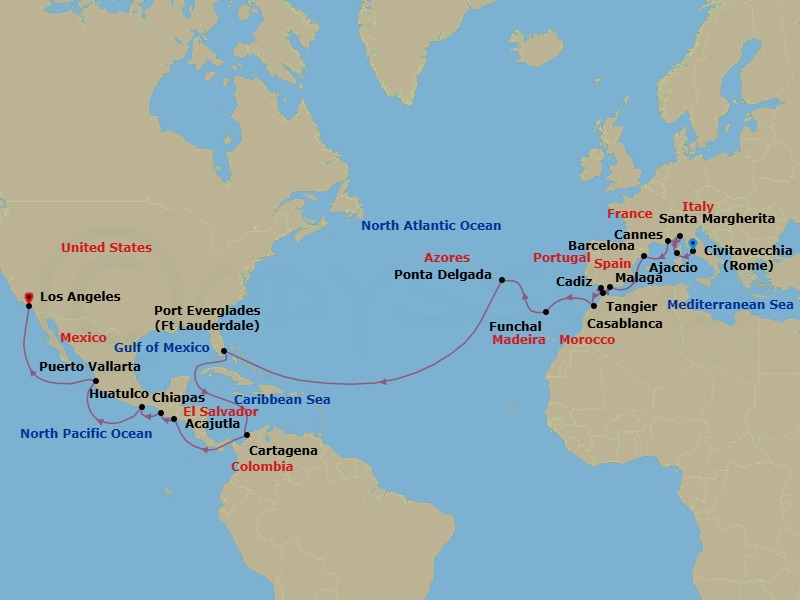 Itinerary map