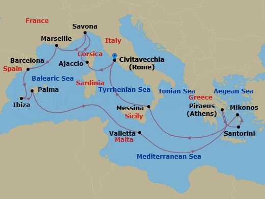 Itinerary map
