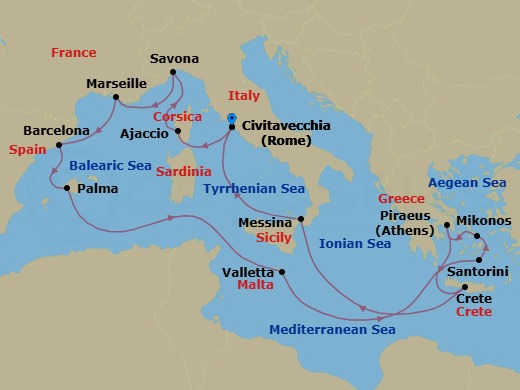 Itinerary map