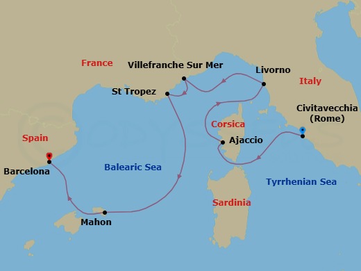 Itinerary map