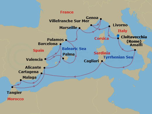 Itinerary map