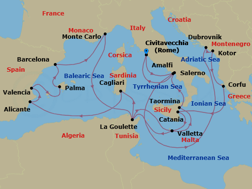 Itinerary map