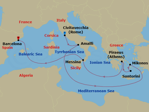 Itinerary map